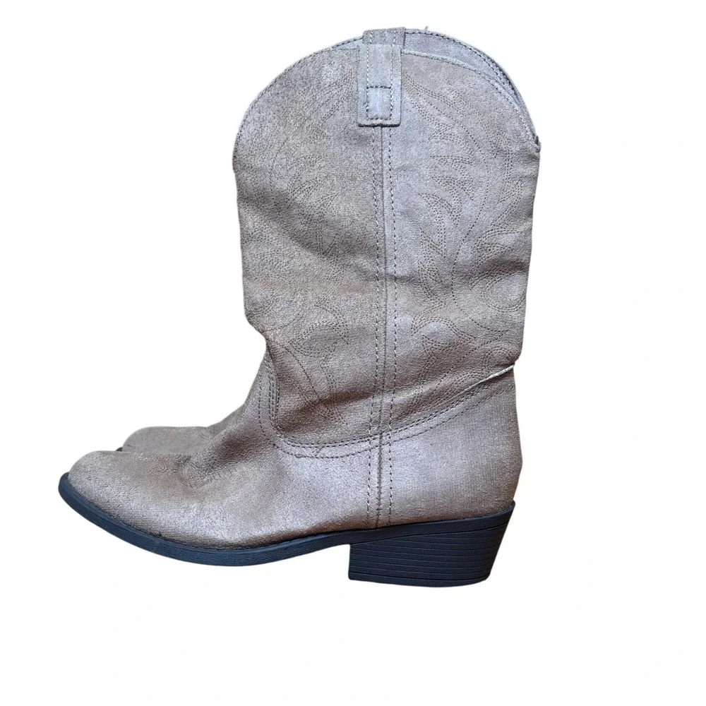Rampage Walden Cowboy Boots Women Tan Faux Suede Western SIZE 8M - Picture 3 of 8